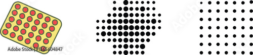 Dot Pattern Variations Grid, Halftone, and Regular Array