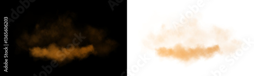 Misty Dust Cloud PNG Light smoky texture with orange glow for design and visual effects.