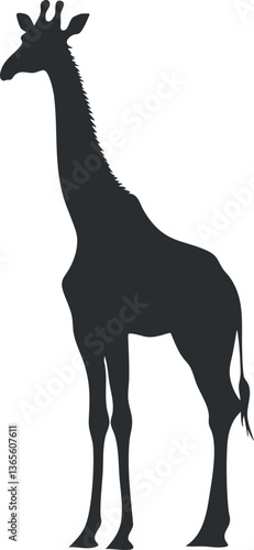 Giraffe silhouette illustration for wildlife and nature-themed designs.