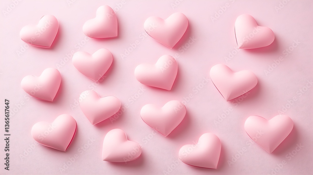 Pink hearts with pastel background. Pink hearts with pastel background.
