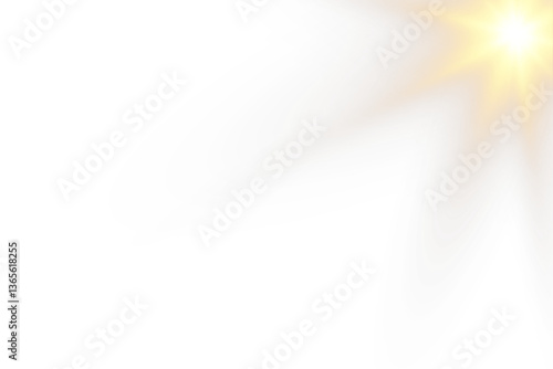 Golden Sunlight Rays Overlay PNG