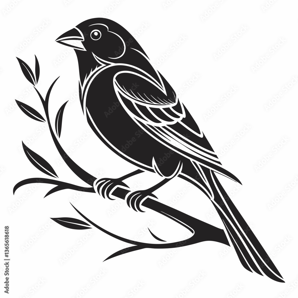 Obraz premium Canary black silhouette icon vector