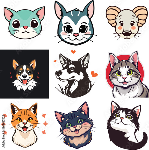 Wallpaper Mural Design a logo for the animal, animal features, cute, lively, vector Torontodigital.ca