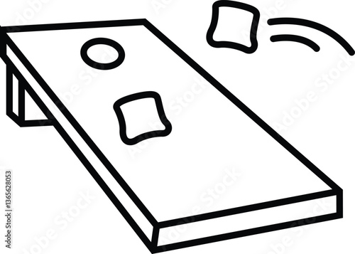 Cornhole Game Board With Beanbag Set Outline