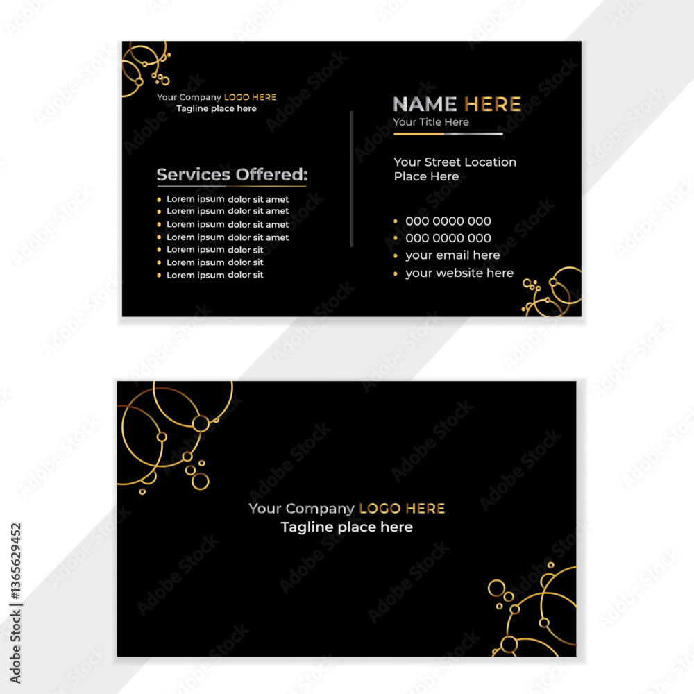 Fototapeta premium Clean professional business card template with a modern and simple double-sided layout design.
