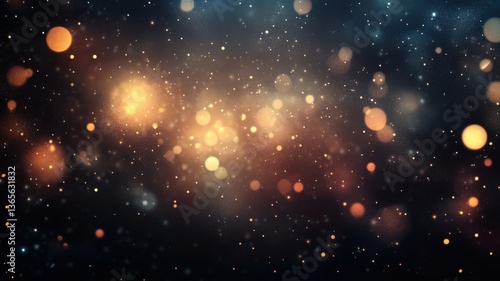 Colorful bokeh lights create a dreamy atmosphere in a dark background during a festive celebration at night