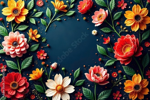 Bold floral tapestry design, rich colors, intricate details , art, rose