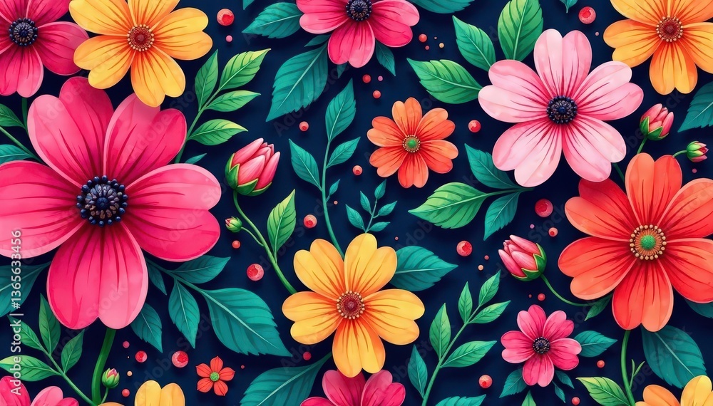 Bold, overlapping blooms, continuous floral motif , fabric, repeat Bold, overlapping blooms, continuous floral motif , fabric, repeat