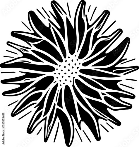 Sea urchin illustration with transparent background.