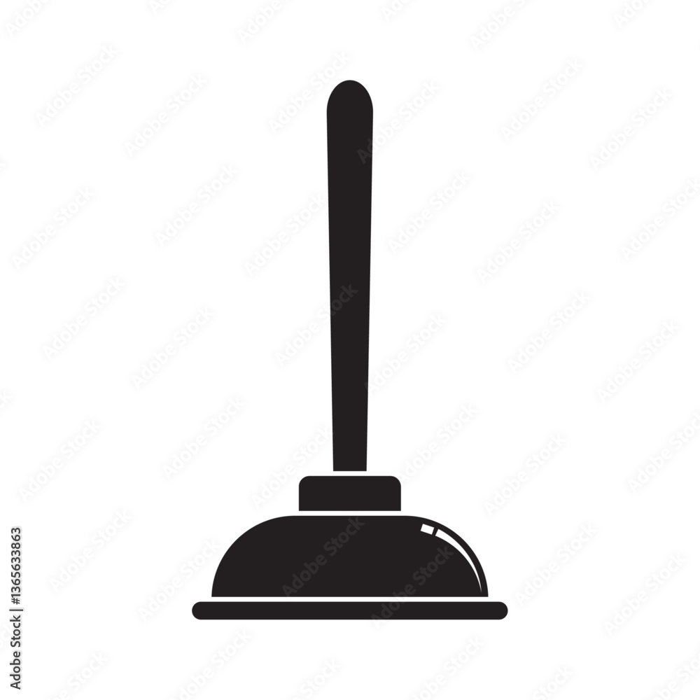 flat icon vector of clogged toilet plunger flat icon vector of clogged toilet plunger