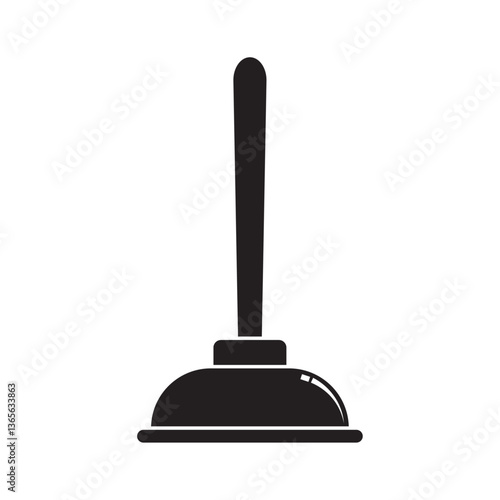 flat icon vector of clogged toilet plunger