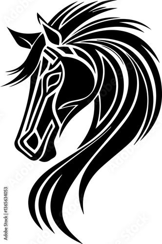 Horse illustration, transparent background.