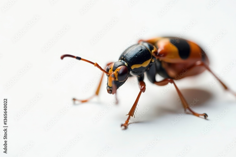 Close-up of a single insect on white background, wing, white Close-up of a single insect on white background, wing, white