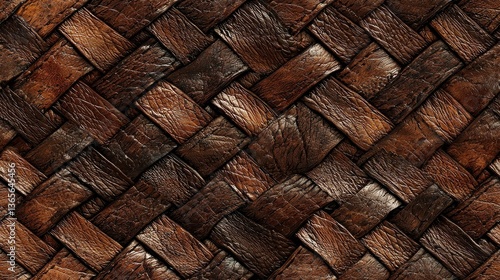 Detailed Seamless Woven Leather Pattern with Rich Texture