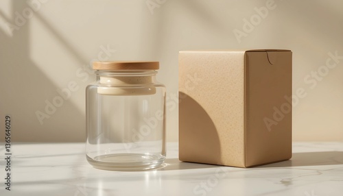 Transparent Glass Jar with Wooden Lid