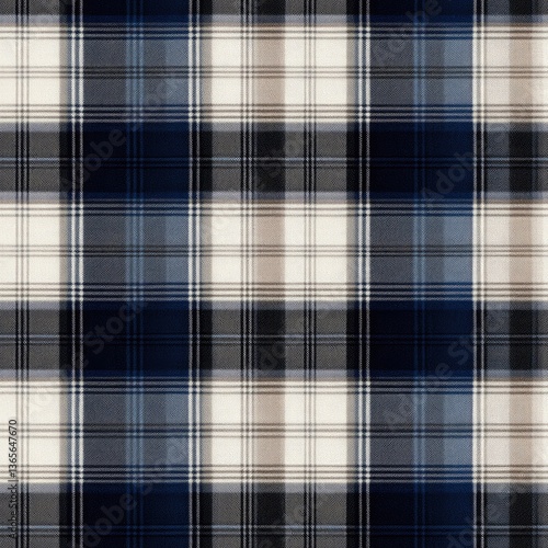 Obraz na płótnie Intricate lines form a seamless Scottish tartan plaid design featuring gray and ivory, suitable for classically styled textiles SEAMLESS PATTERN w salonie