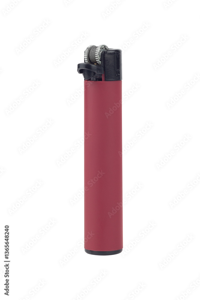 plastic lighter, round shape, isolated from the background plastic lighter, round shape, isolated from the background