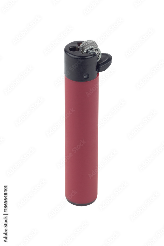 plastic lighter, round shape, isolated from the background plastic lighter, round shape, isolated from the background