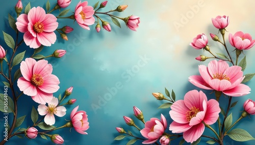 Wallpaper Mural Delicate paisley with blooming flowers, soft colors, retro, art, elegant Torontodigital.ca