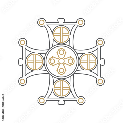 Beautiful decorative cross ornament for print, decor and design.