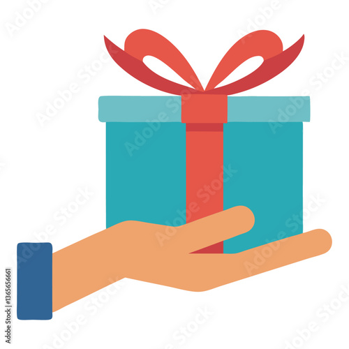 A hand presents a ribbon-tied gift box, symbolizing a range of rewards customer loyalty bonuses, employee incentives, surprise prizes, birthday gifts, festive promotions, or special program perks.
