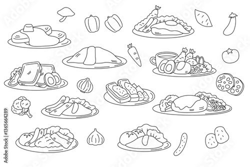 線画 洋食メニュー