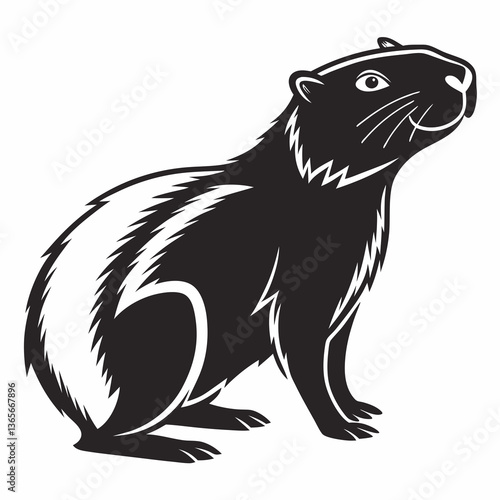 Wallpaper Mural capybara silhouette black vector Torontodigital.ca