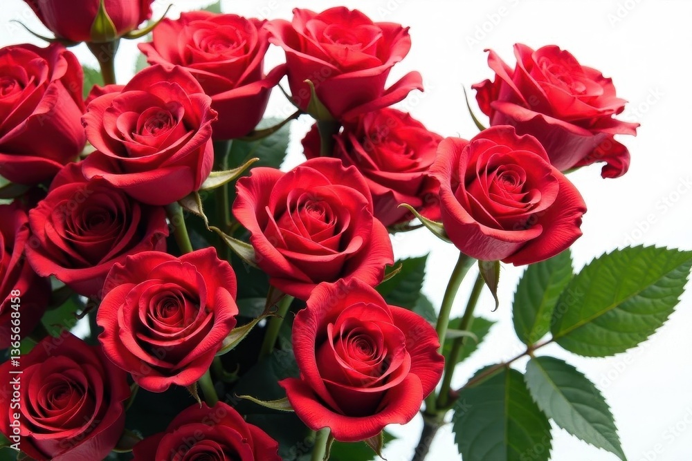 Classic red rose arrangement, pristine white isolation, bouquet, red Classic red rose arrangement, pristine white isolation, bouquet, red