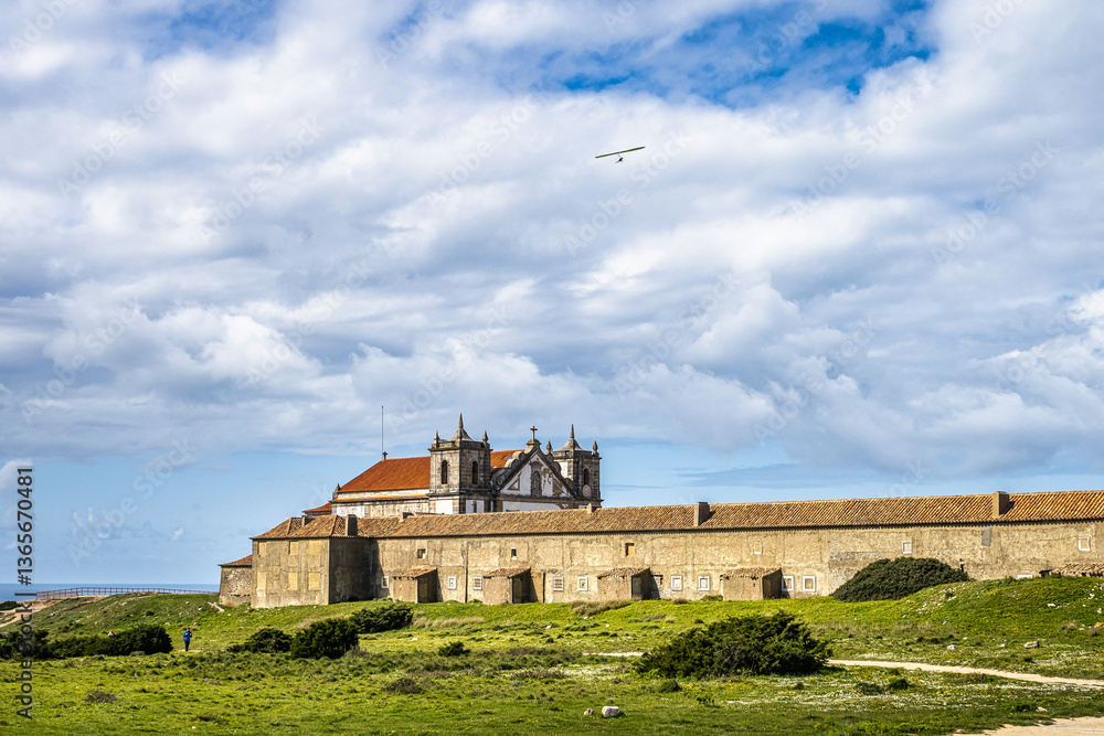 Santuario de Nossa Senhora do Cabo Espichel, located to the west of Sesimbra, Portugal Santuario de Nossa Senhora do Cabo Espichel, located to the west of Sesimbra, Portugal