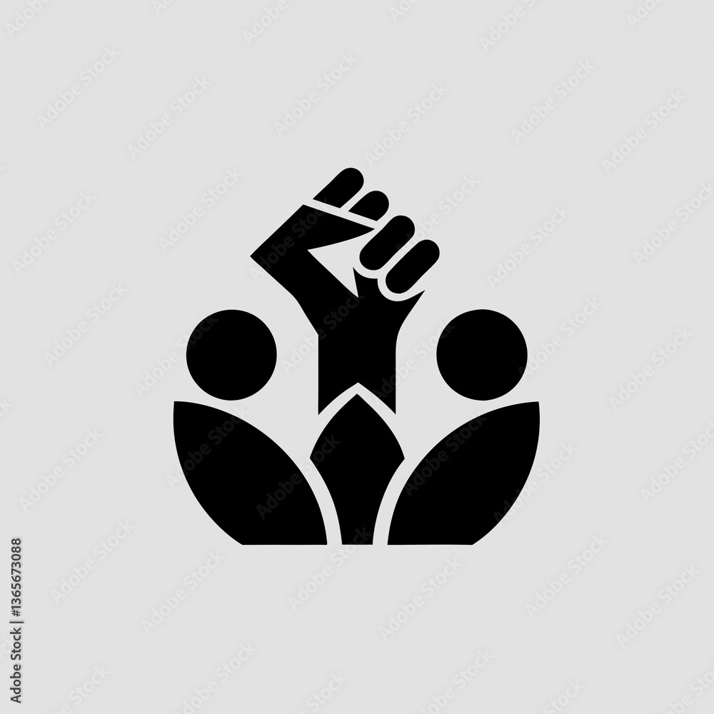 The Power and protest concept. Raised fist, concept of power and protest, illustration with white background. The Power and protest concept. Raised fist, concept of power and protest, illustration with white background.