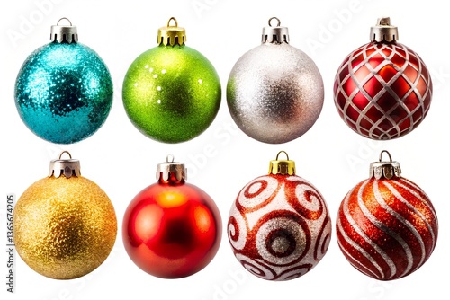 christmas balls on white background