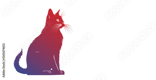  gatto, silhouette, seduto, animali, compagnia