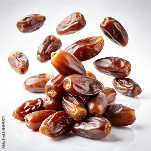 falling Dates, photography, white background,