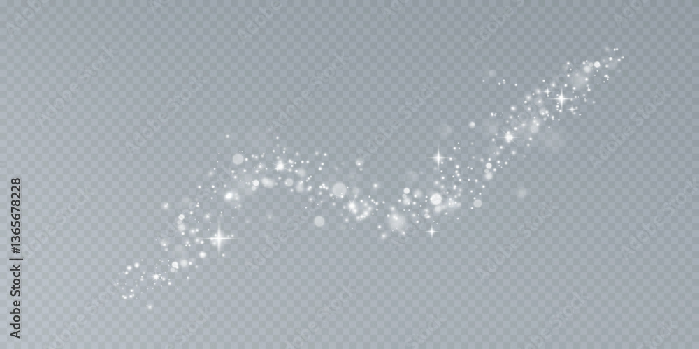 Decoration made of bright shimmering particles. Bright glitter dust. Festive light effect. Decoration made of bright shimmering particles. Bright glitter dust. Festive light effect.