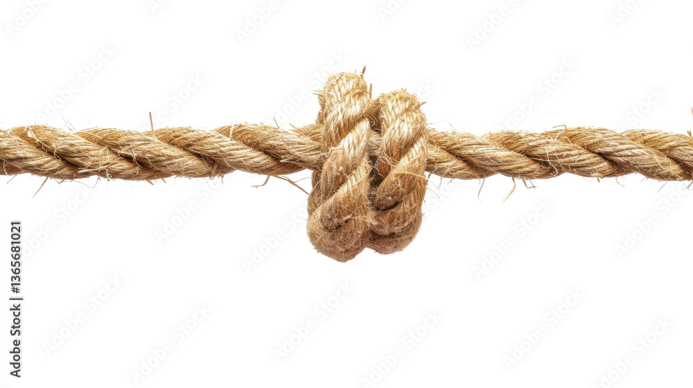 Strong knot tying two ends of rope isolated on transparent background Strong knot tying two ends of rope isolated on transparent background