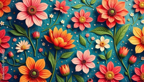 Intricate floral wallpaper with a distinct repeat , background, botanical