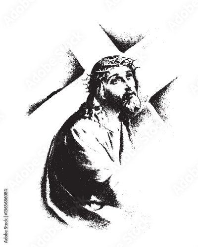 The Passion of Christ Jesus Illustration Christian art religious vector