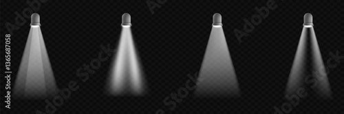 Light source, studio light, png. Spotlight effect. Spotlight. On a transparent background. EPS 10.