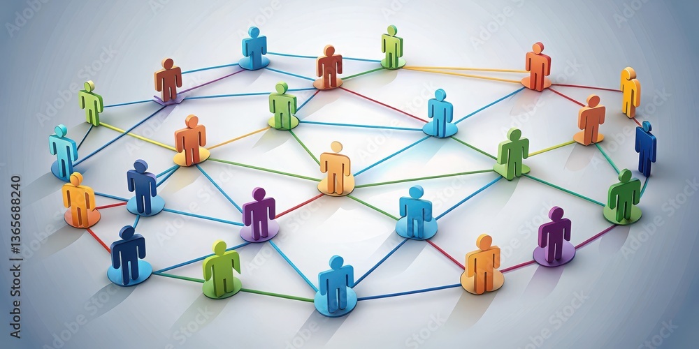 Naklejka premium Teamwork Visuals arrows connecting figures, conveying collaboration and communication , unity, visual, unity