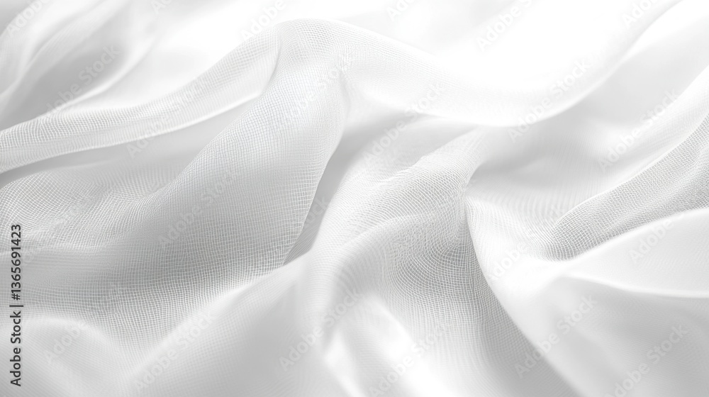 Fototapeta premium Soft and Wrinkled White Fabric Texture