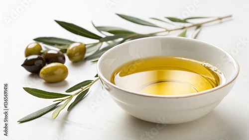 Wallpaper Mural  A Bowl Of Olive Oil Isolated On White Background Torontodigital.ca