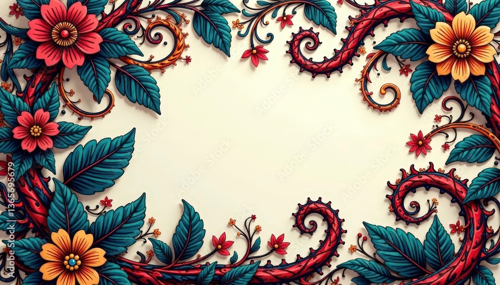 Intricate paisley pattern, swirling vines & leaves, floral, vine, texture Intricate paisley pattern, swirling vines & leaves, floral, vine, texture