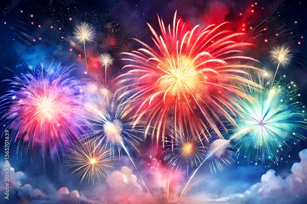 Naklejka premium independence day usa fireworks