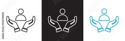 Altruism icon set collection. Vector illustration. isolated on white and black background. EPS 10