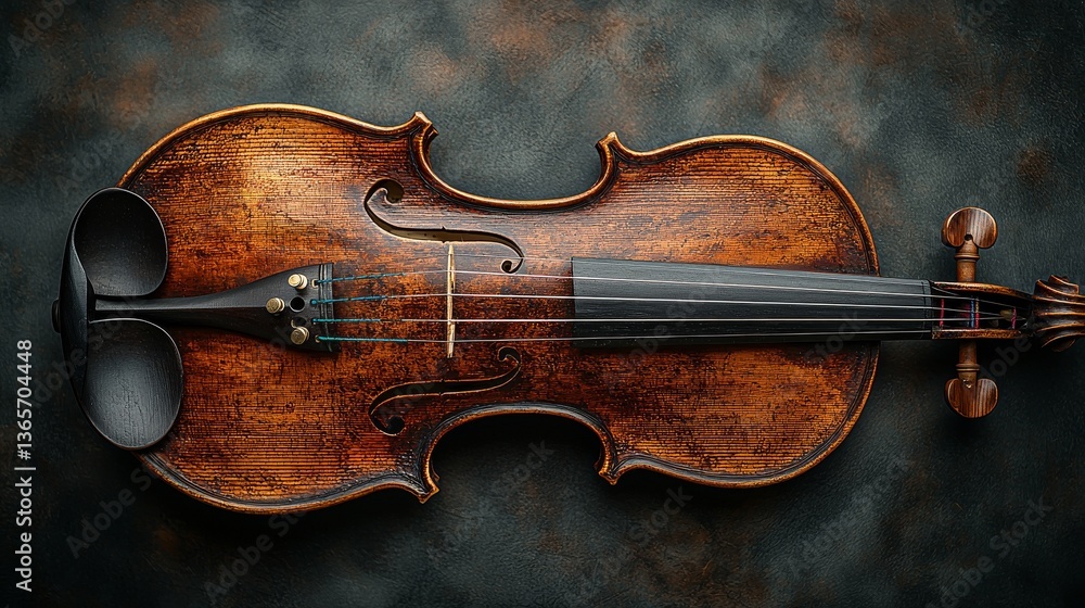 Fototapeta premium Elegant curves of a violin are the focal point in the harmony of musical instruments