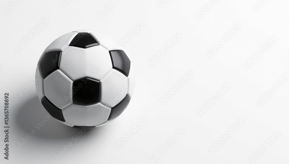 Overhead shot of football against white backdrop, studio, touchdown