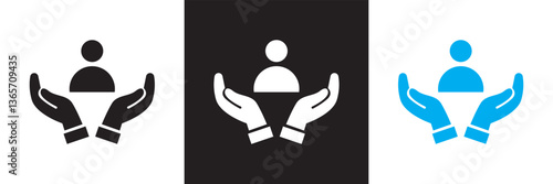 Altruism icon set collection. Vector illustration. isolated on white and black background. EPS 10