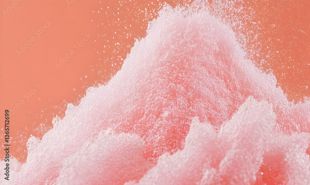 Fototapeta premium Pink Powdery Texture on Soft Coral Background for Creative Projects