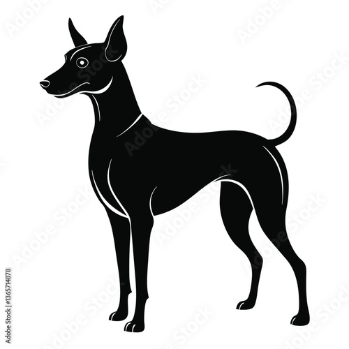 Thai Bangkaew dog Front view of head silhouette Vector illustration
White Background