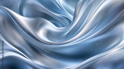 Wallpaper Mural Abstract Silver Blue Silk Drape Swirl Texture Torontodigital.ca